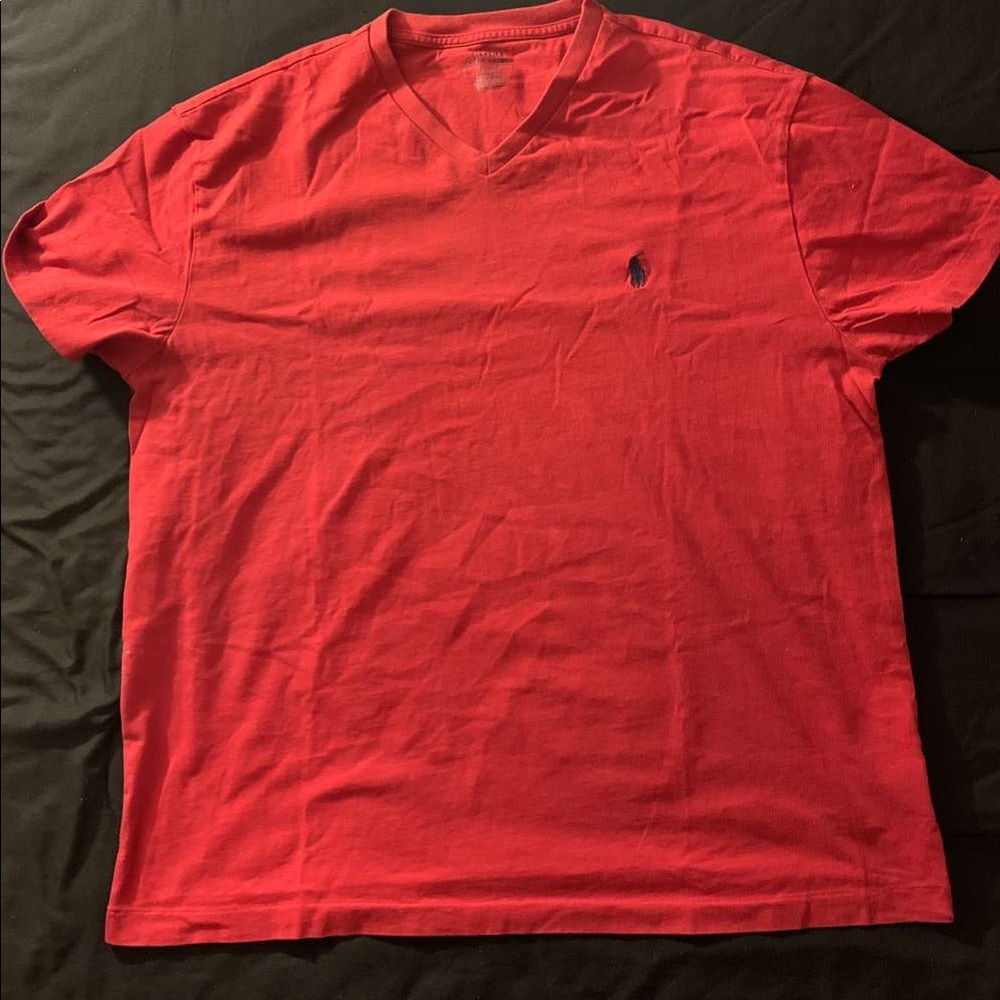Red short sleeve polo shirt